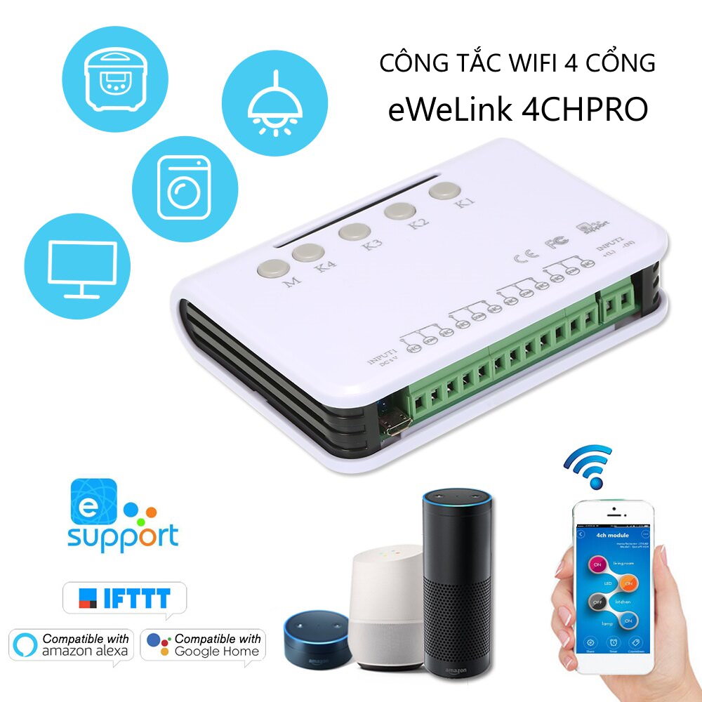 Hệ thống điều khiển bằng điện thoại Ewelink Bộ điều khiển bằng điện thoại Ewelink